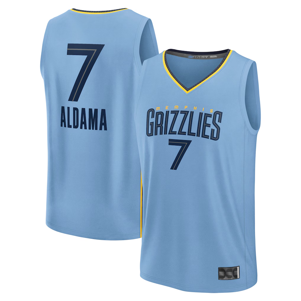 Odoa M.Grizzlies #7 Santi Aldama Light Blue Fast Break Replica Player Stitched Jerseys- Statement Edition