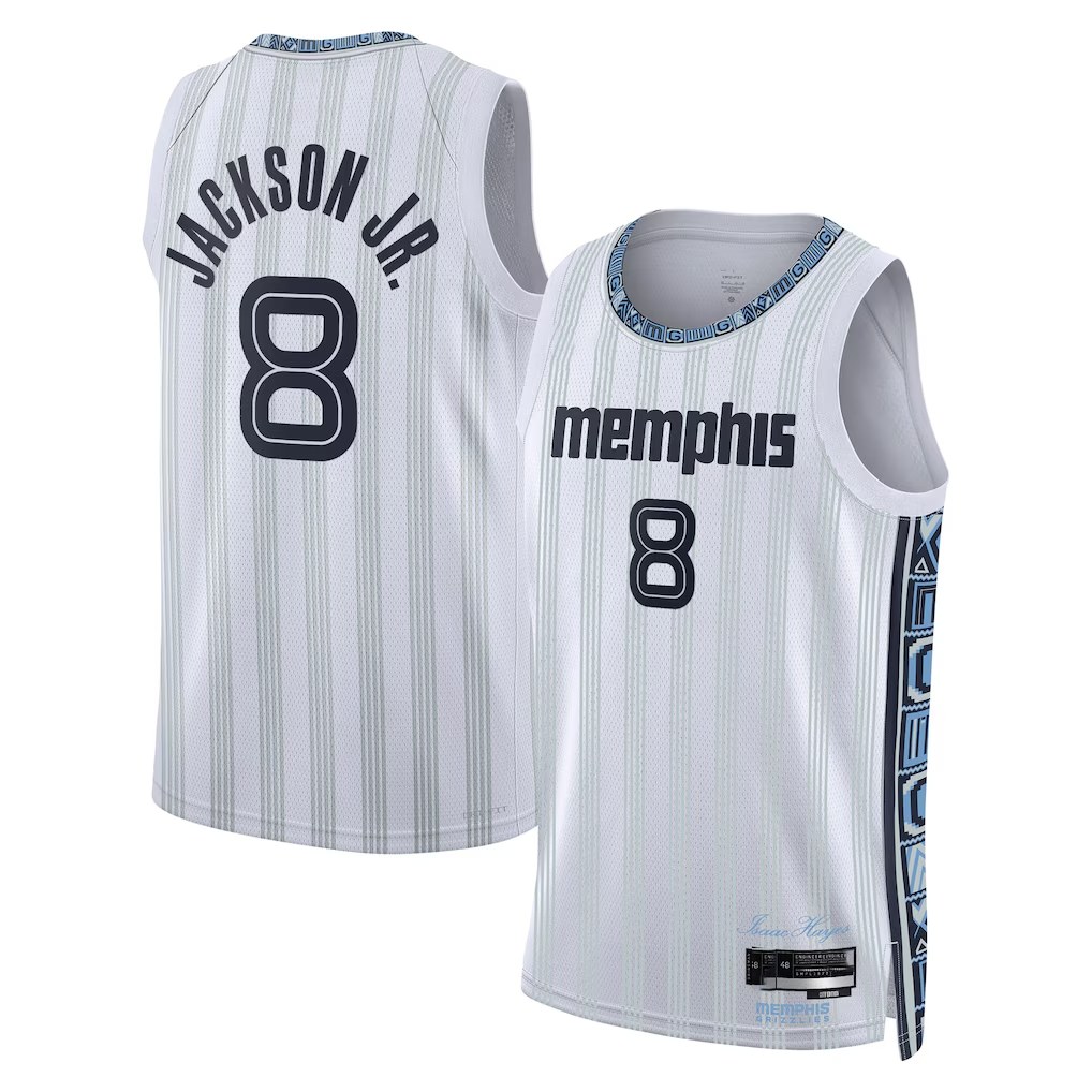 Odoa M.Grizzlies #8 Jaren Jackson Jr. White 202526 Swingman Stitched Jerseys- City Edition