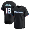 Odoa M.Marlins #18 Griffin Conine Player Black Home Limited Stitched Jerseys