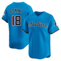 Odoa M.Marlins #18 Griffin Conine Player Blue Home Limited Stitched Jerseys