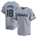 Odoa M.Marlins #18 Griffin Conine Player Gray Home Limited Stitched Jerseys