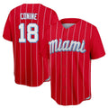 Odoa M.Marlins #18 Griffin Conine Player Red City Connect Home Game Stitched Jerseys