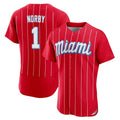 Odoa M.Marlins #1 Connor Norby Player Red City Connect Home Limited Elite Stitched Jerseys
