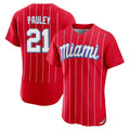 Odoa M.Marlins #21 Graham Pauley Player Red City Connect Home Limited Elite Stitched Jerseys