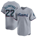 Odoa M.Marlins #22 Sandy Alcantara Player Gray Home Limited Stitched Jerseys