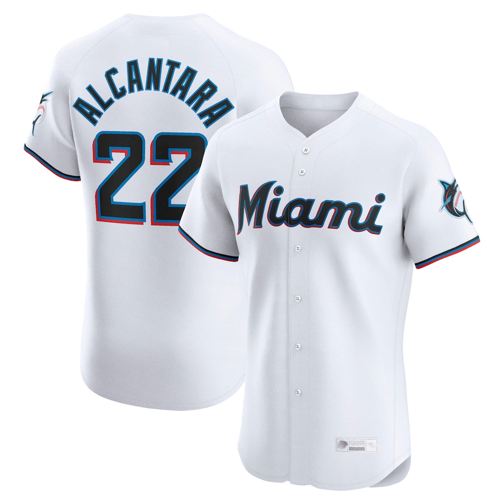 Odoa M.Marlins #22 Sandy Alcantara Player White  Home Limited Elite Stitched Jerseys