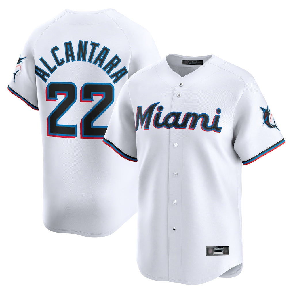 Odoa M.Marlins #22 Sandy Alcantara Player White Home Limited Stitched Jerseys