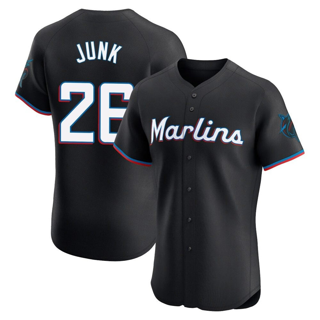 Odoa M.Marlins #26 Janson Junk Player Black Vapor Home Limited Elite Stitched Jerseys