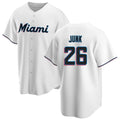 Odoa M.Marlins #26 Janson Junk Player White  Home Game Stitched Jerseys