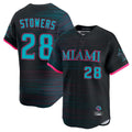 Odoa M.Marlins #28 Kyle Stowers Player Black City Connect Home Limited Stitched Jerseys