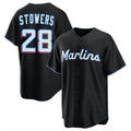 Odoa M.Marlins #28 Kyle Stowers Player Black  Home Game Stitched Jerseys
