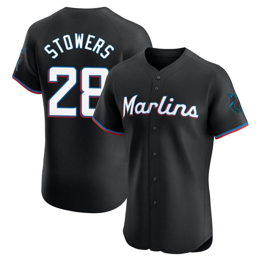 Odoa M.Marlins #28 Kyle Stowers Player Black Vapor Home Limited Elite Stitched Jerseys