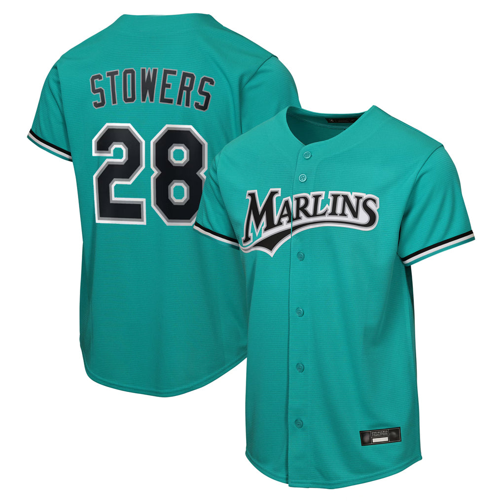 Odoa M.Marlins #28 Kyle Stowers Player Teal Home Game Stitched Jerseys