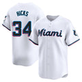 Odoa M.Marlins #34 Liam Hicks Player White  Home Limited Stitched Jerseys
