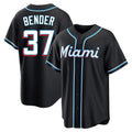Odoa M.Marlins #37 Anthony Bender Player Black Fashion Out Home Game Stitched Jerseys
