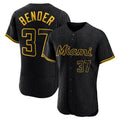 Odoa M.Marlins #37 Anthony Bender Player Black Snake Skin City Home Limited Elite Stitched Jerseys