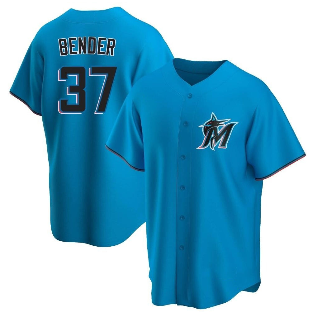 Odoa M.Marlins #37 Anthony Bender Player Blue Home Game Stitched Jerseys