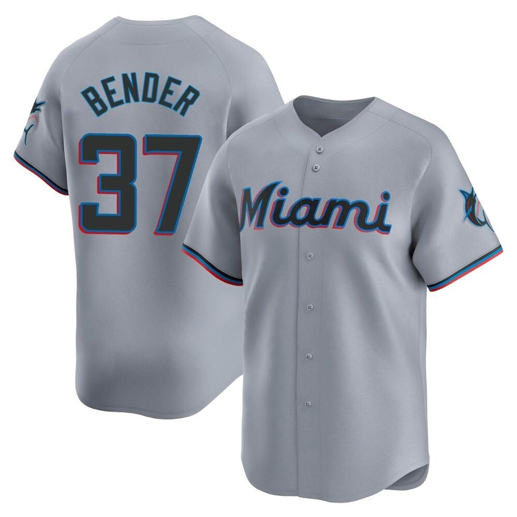 Odoa M.Marlins #37 Anthony Bender Player Gray Home Limited Stitched Jerseys