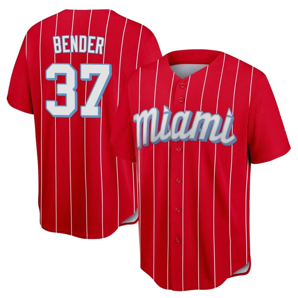Odoa M.Marlins #37 Anthony Bender Player Red City Connect Home Game Stitched Jerseys