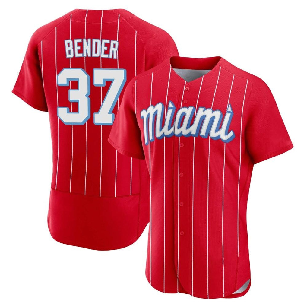 Odoa M.Marlins #37 Anthony Bender Player Red City Connect Home Limited Elite Stitched Jerseys