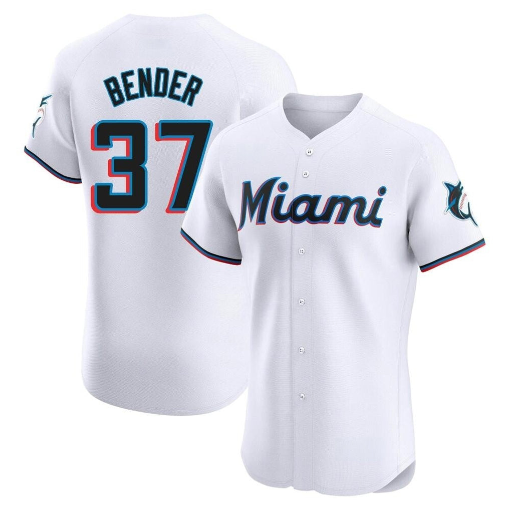 Odoa M.Marlins #37 Anthony Bender Player White  Home Limited Elite Stitched Jerseys
