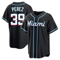 Odoa M.Marlins #39 Eury Perez Player Black Fashion Out Home Game Stitched Jerseys