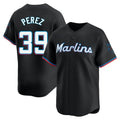 Odoa M.Marlins #39 Eury Perez Player Black  Home Limited Stitched Jerseys