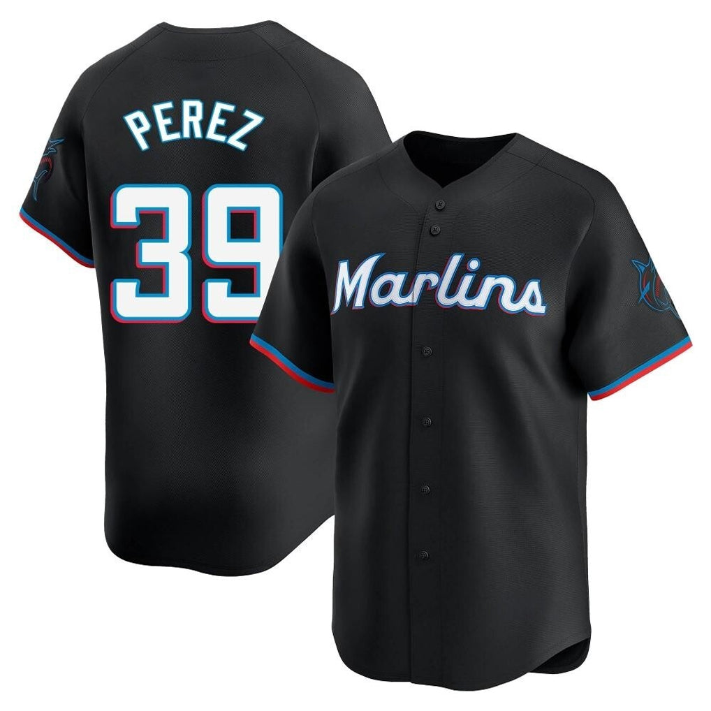 Odoa M.Marlins #39 Eury Perez Player Black  Home Limited Stitched Jerseys