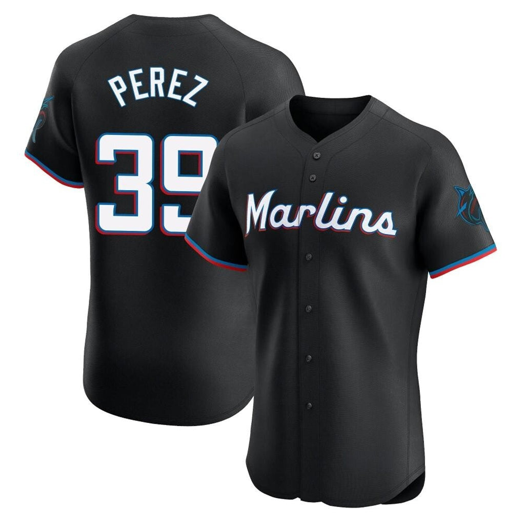 Odoa M.Marlins #39 Eury Perez Player Black Vapor Home Limited Elite Stitched Jerseys