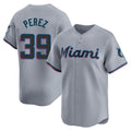 Odoa M.Marlins #39 Eury Perez Player Gray Home Limited Stitched Jerseys