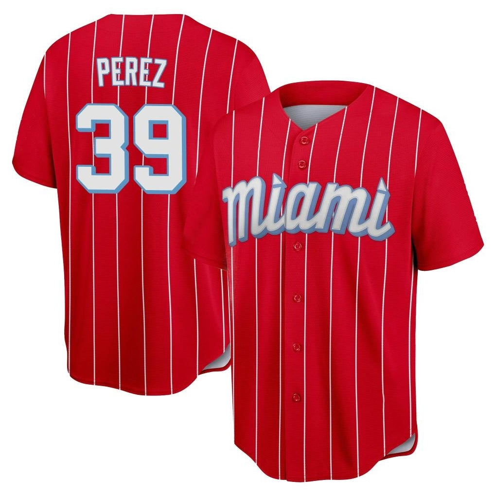Odoa M.Marlins #39 Eury Perez Player Red City Connect Home Game Stitched Jerseys