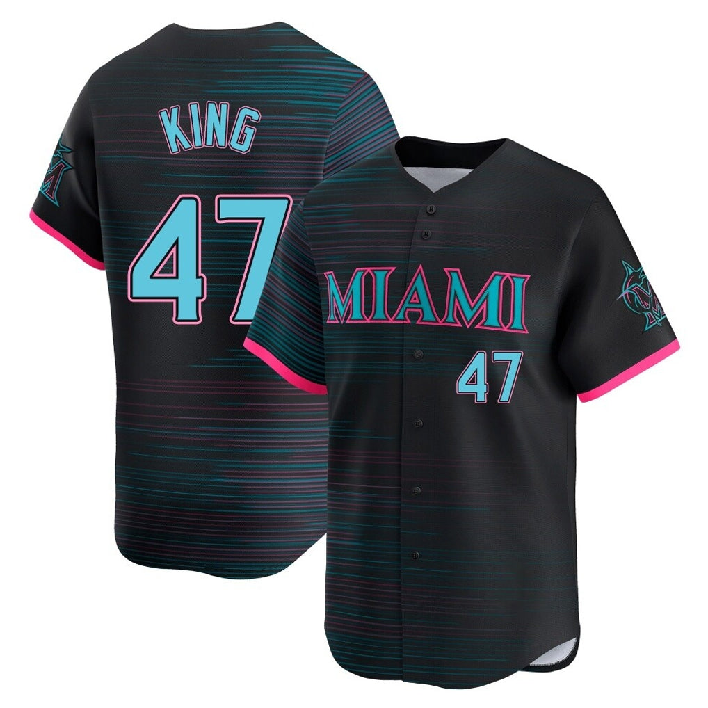 Odoa M.Marlins #47 John King Player Black City Connect Home Limited Stitched Jerseys