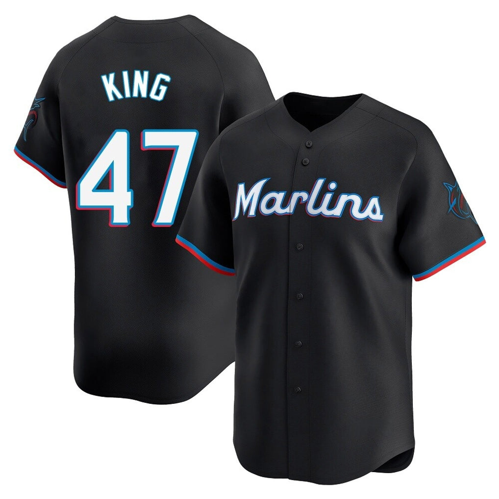 Odoa M.Marlins #47 John King Player Black Home Limited Stitched Jerseys