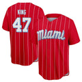 Odoa M.Marlins #47 John King Player Red City Connect Home Game Stitched Jerseys
