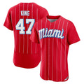 Odoa M.Marlins #47 John King Player Red City Connect Home Limited Elite Stitched Jerseys
