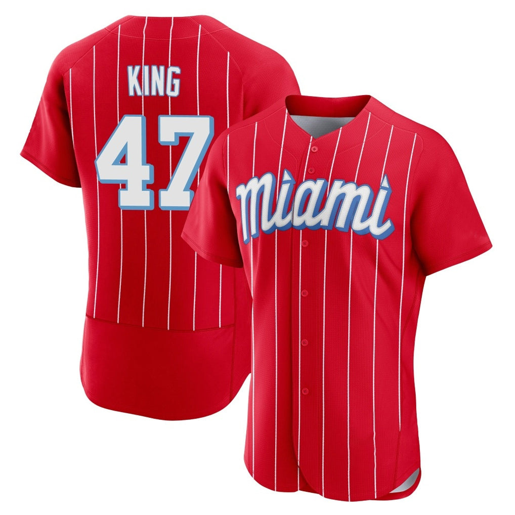 Odoa M.Marlins #47 John King Player Red City Connect Home Limited Elite Stitched Jerseys