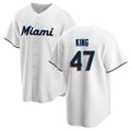Odoa M.Marlins #47 John King Player White  Home Game Stitched Jerseys