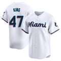 Odoa M.Marlins #47 John King Player White  Home Limited Stitched Jerseys
