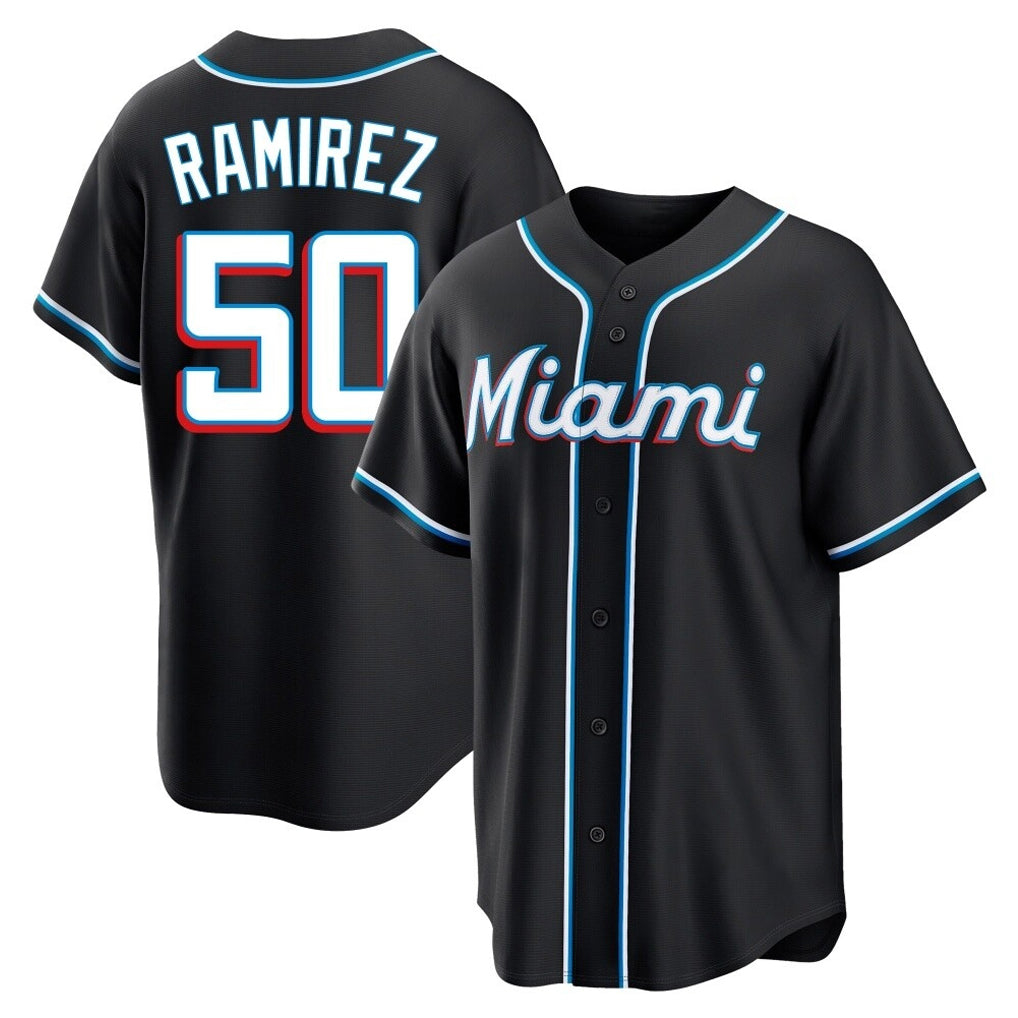 Odoa M.Marlins #50 Agustin Ramirez Player Black Fashion Out Home Game Stitched Jerseys