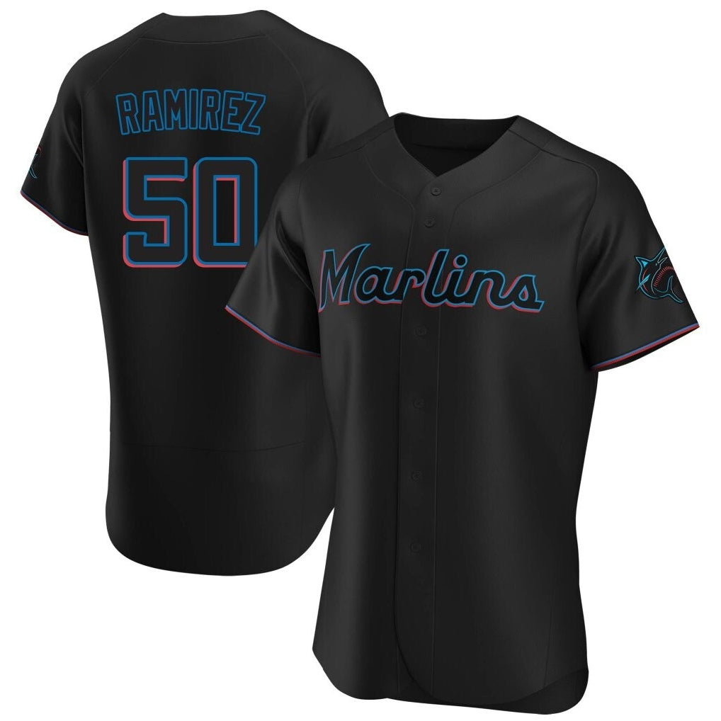 Odoa M.Marlins #50 Agustin Ramirez Player Black Home Limited Elite Stitched Jerseys