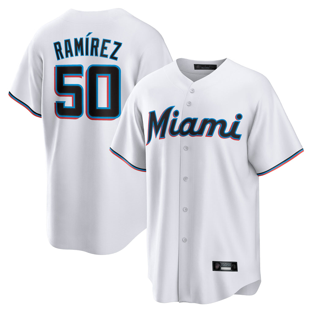 Odoa M.Marlins #50 Agustin Ramirez Player White  Home Game Stitched Jerseys