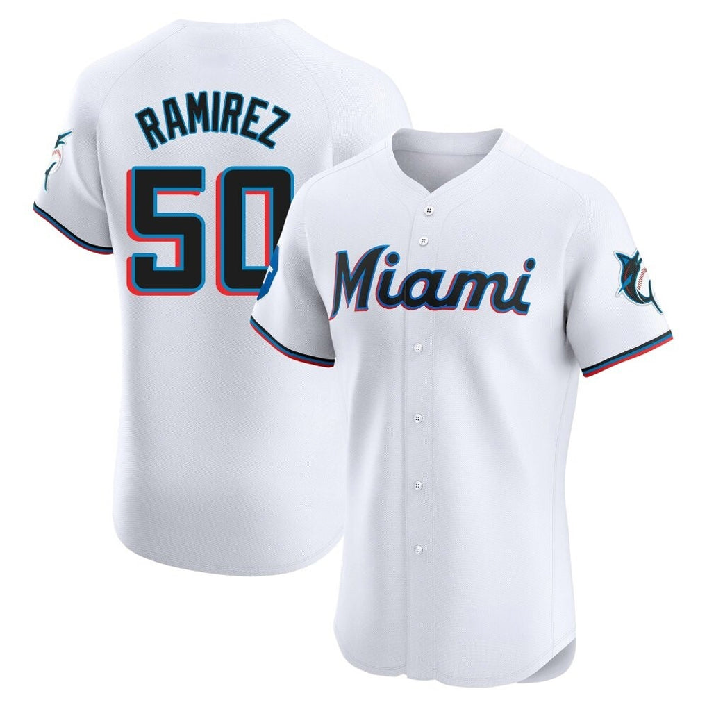 Odoa M.Marlins #50 Agustin Ramirez Player White  Home Limited Elite Stitched Jerseys