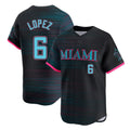 Odoa M.Marlins #6 Otto Lopez Player Black City Connect Home Limited Stitched Jerseys
