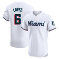 Odoa M.Marlins #6 Otto Lopez Player White  Home Limited Elite Stitched Jerseys