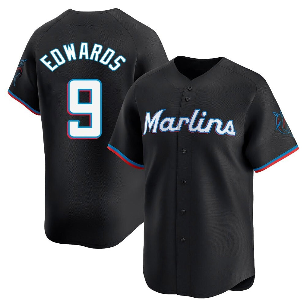 Odoa M.Marlins #9 Xavier Edwards Player Black  Home Limited Stitched Jerseys