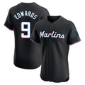 Odoa M.Marlins #9 Xavier Edwards Player Black Vapor Home Limited Elite Stitched Jerseys