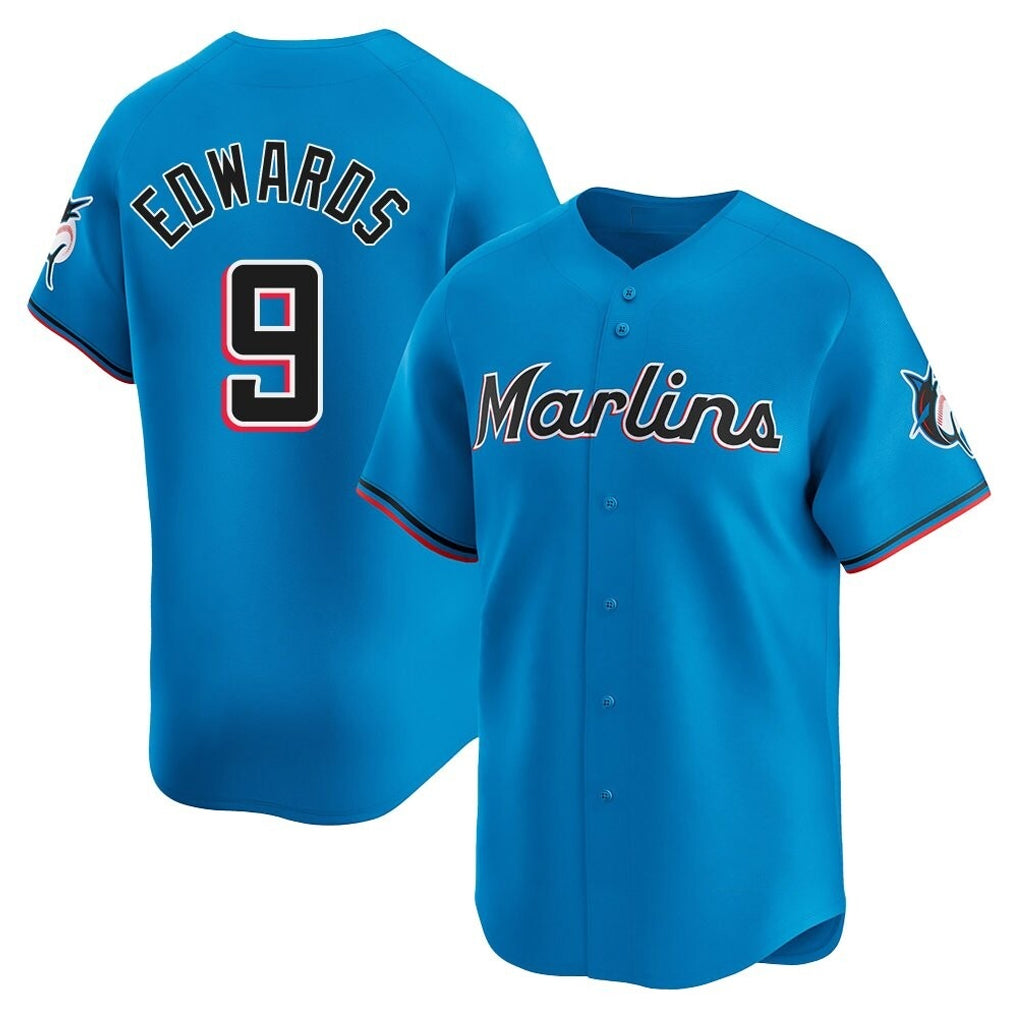 Odoa M.Marlins #9 Xavier Edwards Player Blue Home Limited Stitched Jerseys