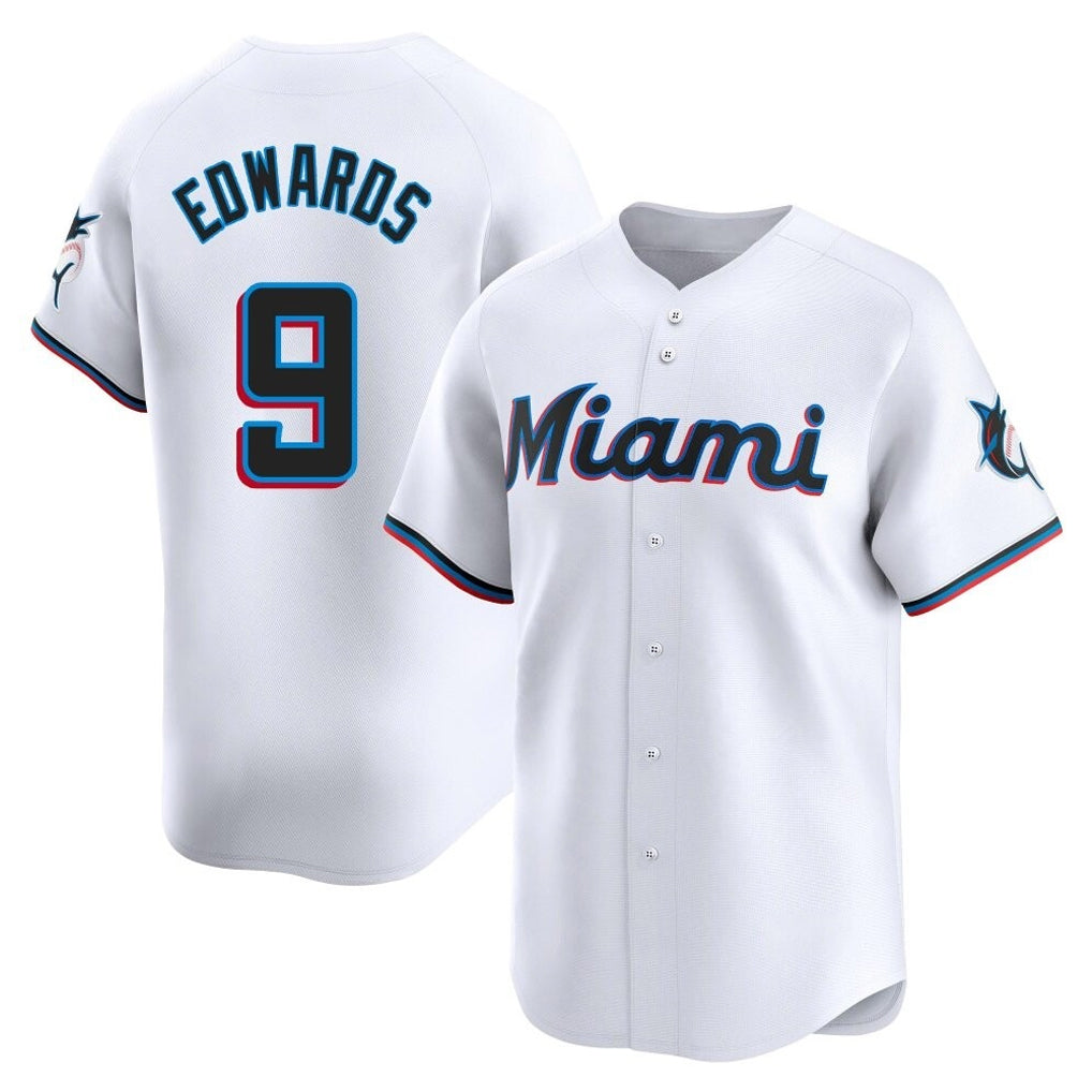 Odoa M.Marlins #9 Xavier Edwards Player White  Home Limited Stitched Jerseys