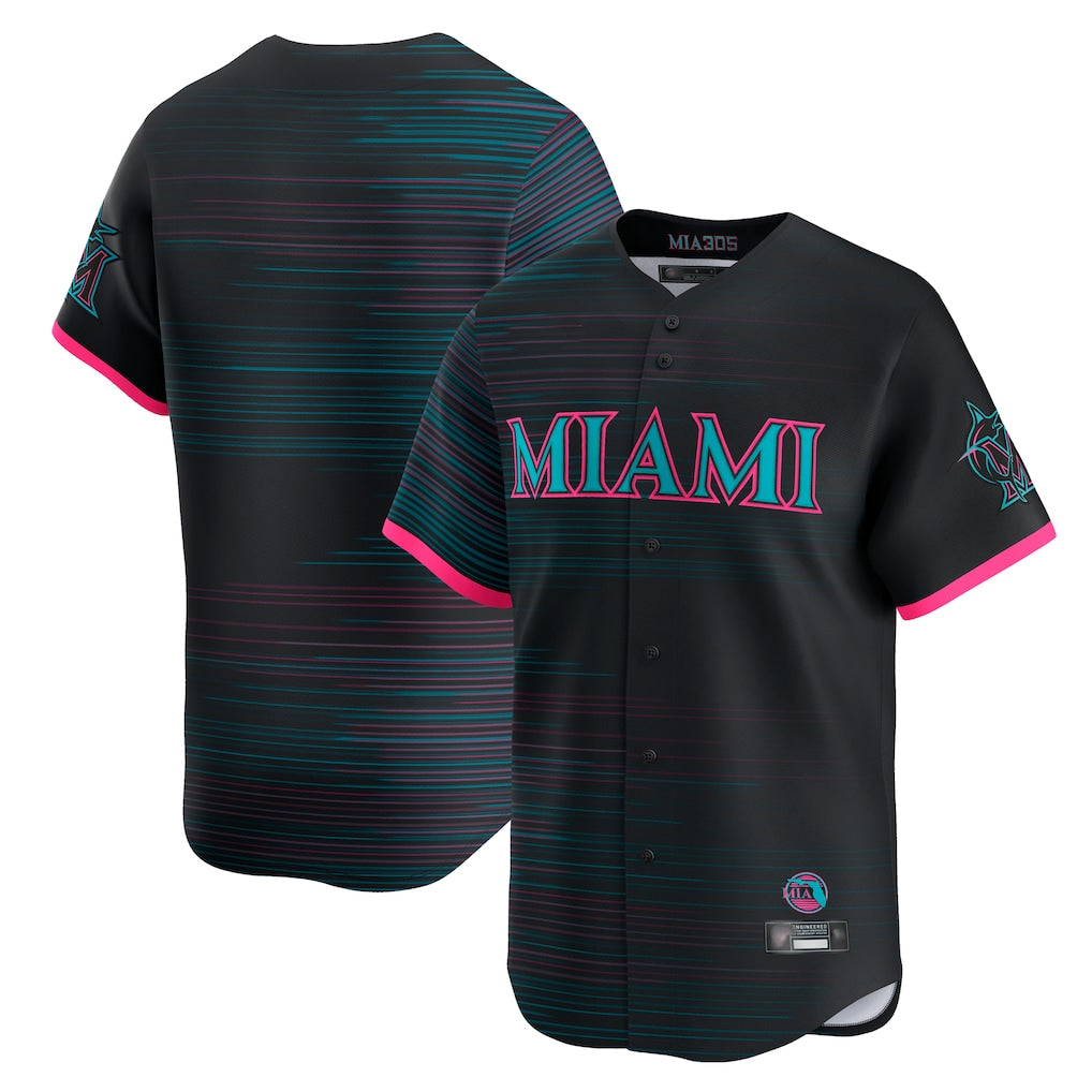 Odoa M.Marlins Blank Player Black City Connect Home Limited Stitched Jerseys