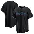 Odoa M.Marlins Blank Player Black  Home Game Stitched Jerseys